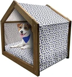 Ambesonne Vineyard Wooden Pet House, Fruit Patterned Juicy Organic Yummy Food Cottage Life Design, Indoor & Outdoor Portable Dog Kennel With Pillow And Cover, Large, Purple Green -Zoo Shop 516wddqMWUL. AC