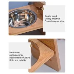 Elevated Cat Bowls For Food And Wate, 15° Tilted Raised Stainless Steel Pet Bowl For Puppy And Cats, Adjustable Height Dog Food Feeding Dishes Water Bowl Stand B -Zoo Shop 516xfRBIlXL