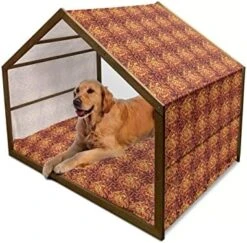 Ambesonne Fruits Wooden Pet House, Soft Toned Exotic Pineapple Tropical Diet Food Illustration, Indoor & Outdoor Portable Dog Kennel With Pillow And Cover, Small, Marigold Dimgray 29 Ambesonne Fruits Wooden Pet House, Soft Toned Exotic Pineapple Tropical Diet Food Illustration, Indoor & Outdoor Portable Dog Kennel With Pillow And Cover, Small, Marigold Dimgray -Zoo Shop 51779rWoTL. AC