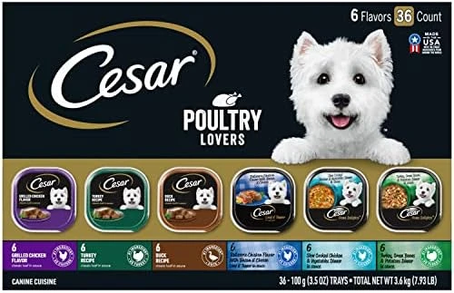 CESAR Wet Dog Food Classic Loaf In Sauce Grilled Chicken, Filet Mignon, Porterhouse Steak, Beef, Chicken & Liver And Turkey Variety Pack (36) 3.5 Oz. Easy Peel Trays 12 CESAR Wet Dog Food Classic Loaf In Sauce Grilled Chicken, Filet Mignon, Porterhouse Steak, Beef, Chicken & Liver And Turkey Variety Pack (36) 3.5 Oz. Easy Peel Trays - Image 10
