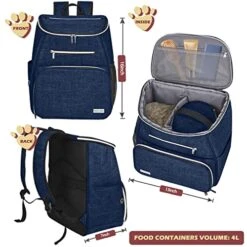 MEYELO Cat And Dog Travel Bag Backpack, Airline Approved Pet Supplies Backpack, Dog Travel Backpack With 2 Silicone Collapsible Bowls And 2 Food Baskets.