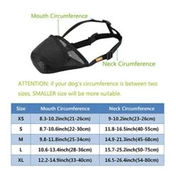 Dog Muzzle Mesh With Overhead Strap, No Lick Dog Mask Mouth Guard Muzzle For Dogs Prevent Biting Chewing (M, Black) 13 Dog Muzzle Mesh With Overhead Strap, No Lick Dog Mask Mouth Guard Muzzle For Dogs Prevent Biting Chewing (M, Black) -Zoo Shop 517T1mFlDoL