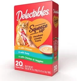 Hartz Delectables Squeeze Up Interactive Lickable Wet Cat Treats For Adult & Senior Cats, Tuna & Shrimp, 24 Count, 12 Ounces -Zoo Shop 517kRmsOSqL. AC