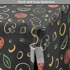 Ambesonne Cartoon Dog Crate Cover, Sketches Of Pizza Ingredients Yummy Food Theme, Easy To Use Pet Kennel Cover For Small Dogs Puppies Kittens, 22 Inch, Dark Taupe Grey Coral -Zoo Shop 5186lGhp6wL