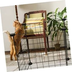 BCOATH 1 Set Isolation House Dog Rabbit Fence Pet Medium Black Kittens Cat Animals Hamster Gift Portable Decor Small Tent Indoor Puppy Cage Play Door Pannel Metal Freestanding Gate -Zoo Shop 51883AM6yNL