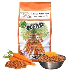 Olewo Original Carrots For Dogs – Fiber For Dogs Keep Poop Firm, Digestive Dog Food Topper, Skin & Coat Support, Dehydrated Whole Food Dog Multivitamin, Gut Health For Dogs, 2.2 Lbs