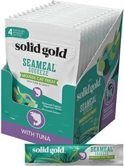 Solid Gold Lickable Cat Treats - Chicken SeaMeal Squeeze Squeezable Cat Treats For Indoor Cats 30 Pack - Made With Fiber-Rich Seaweed For Digestive Health For Immune Support - 3 Oz / 30 Count -Zoo Shop 518KOoTyEvL. AC