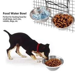Stainless Steel Hanging Food & Water Bowl For Cats, Dogs & Puppies - Perfect For Crate & Cage -Zoo Shop 518PKRiCPeS