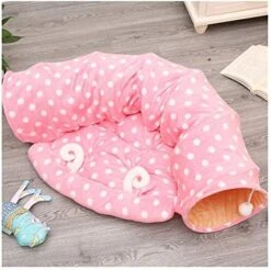 YangYan Cat Bed Tunnel Collapsible Removeable Cat Tunnel Tube Pet Interactive Play Toys With Plush Balls For Cat Puppy (Color : Gold) -Zoo Shop 518YT9Y I7L. AC