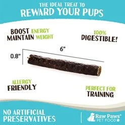Raw Paws Real Meat Venison Jerky Dog Treats, 6-oz - Packed In USA - Free-Range, No Antibiotics Or Added Hormones Venison Dog Jerky Treats - All-Natural, Grain, Corn & Soy Free Venison Dog Treats -Zoo Shop 518bt0PvZZL