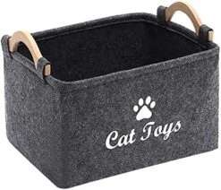 Morezi Felt Pet Toy Box And Dog Toy Box Storage Basket Chest Organizer - Perfect For Organizing Pet Toys, Blankets, Leashes And Food - Dog Toy - Dark Grey -Zoo Shop 518cujcPZXL. AC