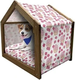 Ambesonne Peppers Wooden Pet House, Pattern Of Chili Peppers With Dotted Background Vegan Spicy Food Theme, Indoor & Outdoor Portable Dog Kennel With Pillow And Cover, Medium, Vermilion Ruby Green 20 Ambesonne Peppers Wooden Pet House, Pattern Of Chili Peppers With Dotted Background Vegan Spicy Food Theme, Indoor & Outdoor Portable Dog Kennel With Pillow And Cover, Medium, Vermilion Ruby Green -Zoo Shop 518eeIqp0JL. AC