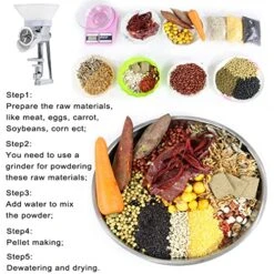 XUCS Feed Pellet Machine, Manual Pet Feed Maker, Small Animals Food Granulator, With 1.5/2/2.5/3/4/5/6MM Molds, For Birds, Fishing Bait, Cat, Small Dogs -Zoo Shop 518pzkk731L