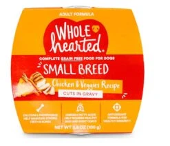GENERIC WholeHearted Grain Free Small Breed Cuts Or Minced In Gravy Adult Wet Dog Food Variety Pack, 3.5 Oz (8 - Chicken & Veggies Cuts)