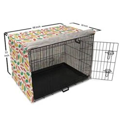 Lunarable Pepper Dog Crate Cover, Vegetarian Food And Vegetables Pattern Exotic Hot Ingredients Mexican Cusine Element, Easy To Use Pet Kennel Cover For Small Dogs Puppies Kittens, 48 Inch, Multicolor -Zoo Shop 518vIOoDmhL