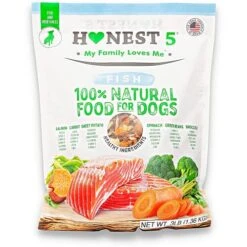 Honest5 - Human-Grade - Frozen Fresh Fish & Broccoli Dog Food - Rich In Omega-3s, 6 Ingredients, Promotes A Shiny Coat And A Healthy Heart, 48 Oz