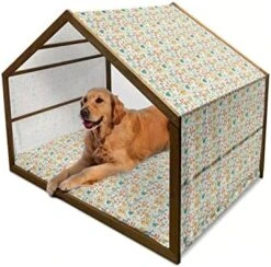 Ambesonne Sushi Wooden Pet House, Seafood Themed Traditional Sushi Rolls Consisting Of Rice Raw Fish Veggies In Seaweed, Indoor & Outdoor Portable Dog Kennel With Pillow And Cover, Small, Multicolor -Zoo Shop 519EOdu4xAL. AC