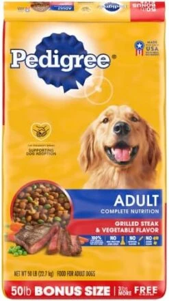 Pedigree Complete Nutrition Adult Dry Dog Food Grilled Steak & Vegetable Flavor Dog Kibble, 18 Lb. Bag -Zoo Shop 519NRNpDtaL. AC