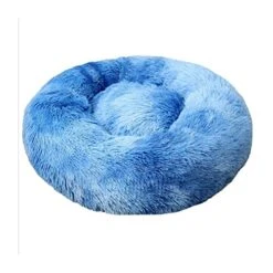 YangYan Round Washable Long Plush Dog Kennel New Super Soft Dog Mat Dog Basket Pet Bed Cat House Velvet Mats Sofa For Dog (Color : Sky Blue, Size : 40cm) -Zoo Shop 519OGoxPIpL