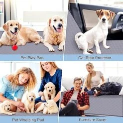 Jhua Washable Pee Pads For Dogs Large 59"x59" Reusable Pee Pads For Dogs, Non-Slip Waterproof Puppy Pads Pet Training Pads, Heavy Absorbent Pee Pad For Dogs, Playpen, Crate, Travel -Zoo Shop 519S74Fl0ZL