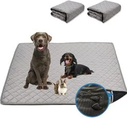 Senzkon Washable Dog Pee Pads, 2 Pack Of 35.4" X 28" Reusable Puppy Pads, Non-Slip Anti-Trip, 4-Ply Construction Designed For 100% Leakage Prevention, For Dog Playpen, Crates, Floors -Zoo Shop 519Yld2PcQL. AC
