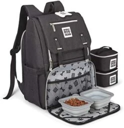 Mobile Dog Gear, Ultimate Week Away Backpack, Includes 2 Food Carriers And 2 Collapsible Silicone Bowls, Heathered Gray -Zoo Shop 519gl3VnWjL. AC