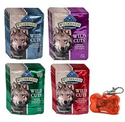 Blue Wilderness Trail Toppers Wild Cuts Dog Gravy Snacks Variety Pack With WoWing Pets Pendant