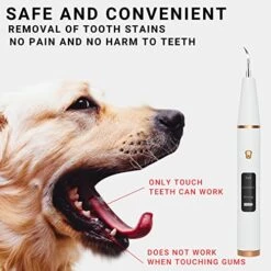 HURKEYE Dog Tooth Plaque Remover, Pet Ultrasonic Tooth Cleaner, Dog Teeth Cleaning Kit, Dental Tartar Remover For Teeth Stains For Dogs And Cats, Dog Tooth Brushing Kit -Zoo Shop 519znPZo8UL