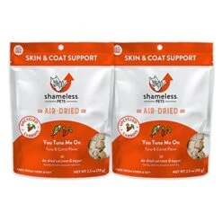 Shameless Pets Air Dried Raw Cat Food Topper & Treat - All Natural Nutritionally Packed Tuna Cat Treats With High Protein, Upcycled Ingredients