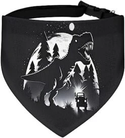 GENERIC Dinosaur With Car Pet Bandana Collar - Scarf Collar - Art Dog Bandana Minimal Head Cicumference -Zoo Shop 51AKhwtQB4L. AC