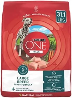 Purina ONE Plus Healthy Puppy Formula High Protein Natural Dry Puppy Food With Added Vitamins, Minerals And Nutrients - 31.1 Lb. Bag -Zoo Shop 51AQ9ggsAtL. AC