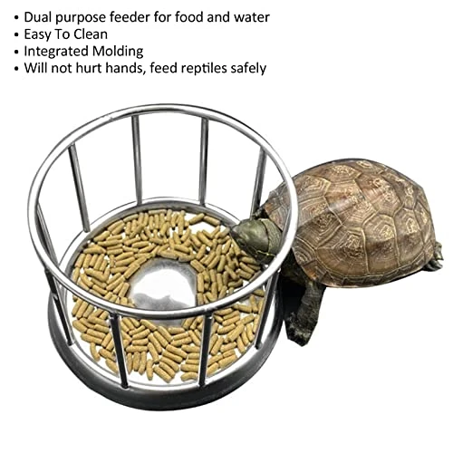 Tnfeeon Reptile Stainless Steel Food Dish Tortoise Feeding Basin Round Railing Shape Tortoise Dish Water Tray Pet Supplies For Home Vivarium Pet Store 5 Tnfeeon Reptile Stainless Steel Food Dish Tortoise Feeding Basin Round Railing Shape Tortoise Dish Water Tray Pet Supplies For Home Vivarium Pet Store - Image 3