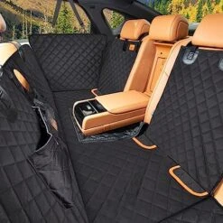 Famstar Dog Car Seat Cover For Back Seat 100% Waterproof Durable 600D 6-Layer Scratchproof Nonslip Pet Dog Seat Cover With Mesh Window For Dog Hammock For Car Trucks And SUV -Zoo Shop 51At7LoYTZL. AC