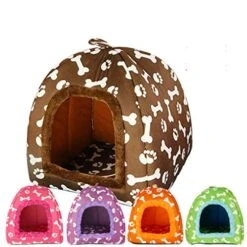 SENERY Warm Mongolian Yurts Shape Dog Bed Cave Foldable Cat Castle Bone Puppy House Tent Kennel Nest Small Dog Cushion -Zoo Shop 51B7gGgktSL