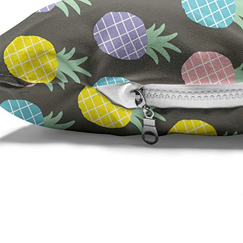 Ambesonne Scandinavian Pet Bed, Colorful Tropical Pineapples On Dark Toned Background Ornate Ripe Exotic Food, Chew Resistant Pad For Dogs And Cats Cushion With Removable Cover, 24" X 39", Multicolor 6 Ambesonne Scandinavian Pet Bed, Colorful Tropical Pineapples On Dark Toned Background Ornate Ripe Exotic Food, Chew Resistant Pad For Dogs And Cats Cushion With Removable Cover, 24" X 39", Multicolor - Image 4