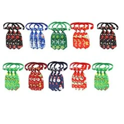 Dog Tie Out Stake And Cable Bow 30PC Snowflake Bow Christmas Tie Series And Pet Snowman Dog Tie Accessories Cat Pet Accessories Dog Wet Food (Multicolor, One Size)