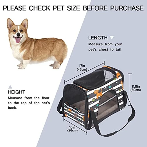 Pet Carrier Cute Cat Fish Food Pattern Soft-Sided Pet Travel Carriers For Cats,Dogs Puppy Comfort Portable Foldable Pet Bag Airline Approved 4 Pet Carrier Cute Cat Fish Food Pattern Soft-Sided Pet Travel Carriers For Cats,Dogs Puppy Comfort Portable Foldable Pet Bag Airline Approved - Image 2
