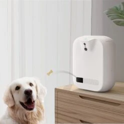 GCF Automatic Dog Feeder And Cat Food Dispenser Cat And Dog Monitor Camera With App That Connects Through WiFi Indoor Pet Camera Two Way Audio And Video That Can Be Mounted On The Wall With Adhesive