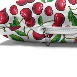 Ambesonne Cherry Pet Bed, Cartoon Graphics Of Juicy Summer Season Fruit Art Ripe Food Pattern, Chew Resistant Pad For Dogs And Cats Cushion With Removable Cover, 24" X 39", Raspberry Dark Pink -Zoo Shop 51BI93ZpFTL