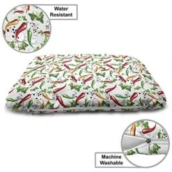 Ambesonne Food Pet Bed, Chilli Peppers And Parsley Leaves Health Cooking Spice Jalapeno Mexican, Chew Resistant Pad For Dogs And Cats Cushion With Removable Cover, 24" X 39", Dark Pink Green Orange 9 Ambesonne Food Pet Bed, Chilli Peppers And Parsley Leaves Health Cooking Spice Jalapeno Mexican, Chew Resistant Pad For Dogs And Cats Cushion With Removable Cover, 24" X 39", Dark Pink Green Orange -Zoo Shop 51BJjhCXTWL