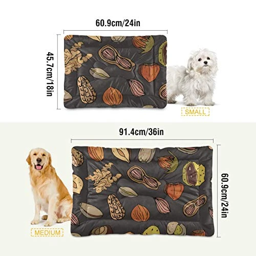 Dog Bed Cartoon Healthy Food Nuts Crate Pad Mat 24''x18'' Washable Pet Bed Cat Beds Soft Dog Mattress- Anti-Slip Kennel Pad Luxury Color 5 Dog Bed Cartoon Healthy Food Nuts Crate Pad Mat 24''x18'' Washable Pet Bed Cat Beds Soft Dog Mattress- Anti-Slip Kennel Pad Luxury Color - Image 3
