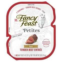 Purina Fancy Feast Gourmet Pate Wet Cat Food, Petites Tender Beef Entree - (12) 2.8 Oz. Tubs