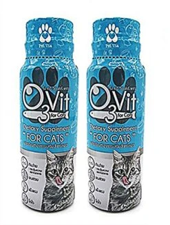 X2 Pcs(100ml) Multivitamin Daily Essential Cat Food Vitamins & Minerals Omega3, Helps Support Health, More Fat, Digestion, Skin, Coat, Allergy Immune Supplement Nourished Blood & Eye