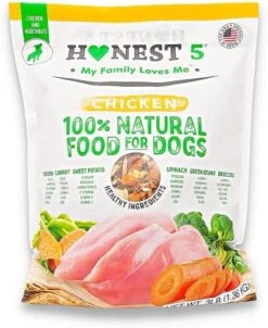 Honest5 - Human-Grade - Frozen Fresh Fish & Broccoli Dog Food - Rich In Omega-3s, 6 Ingredients, Promotes A Shiny Coat And A Healthy Heart, 48 Oz -Zoo Shop 51BaVJimUXL. AC