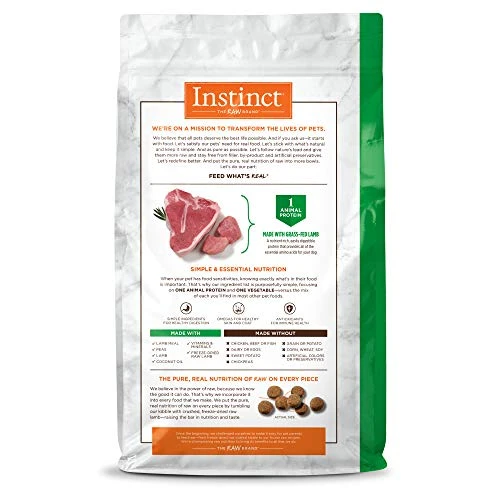 Instinct Limited Ingredient Diet Grain Free Recipe With Real Lamb Natural Dry Dog Food, 20 Lb. Bag 4 Instinct Limited Ingredient Diet Grain Free Recipe With Real Lamb Natural Dry Dog Food, 20 Lb. Bag - Image 2
