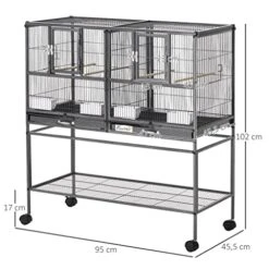 ACQUIRE Metal Bird Cage For Finch Canaries Parakeets Cockatiels With Rolling Stand, Removable Metal Tray, Wood Perch -Zoo Shop 51BizS8CQIL