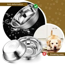 Mimorou 6 Pcs Stainless Steel Dog Bowls 9.4 Inches Replacement Basic Dog Bowls Thickened Metal Dog Bowls Metal Food Water Bowls For Medium Large Sized Dogs, Dishwasher Safe, Silver -Zoo Shop 51Bu7RBQvJL