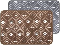 KOOLTAIL Dog Mat For Food And Water Bowls, 2 Pack Waterproof Pet Feeding Mat For Floors, Non Slip Mat For Puppy Cats -Zoo Shop 51Bv2vwfPbL. AC