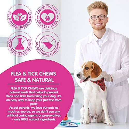 Flea And Tick Prevention For Dogs Chewables Tablets - Natural Flea And Tick Supplement For Dogs - Flea And Tick Chews For Dogs - Oral Flea Pills For Dogs - All Breeds And Ages (120 PCS) 6 Flea And Tick Prevention For Dogs Chewables Tablets - Natural Flea And Tick Supplement For Dogs - Flea And Tick Chews For Dogs - Oral Flea Pills For Dogs - All Breeds And Ages (120 PCS) - Image 4