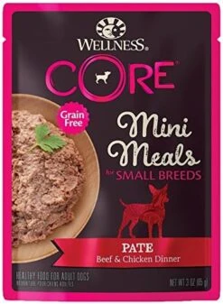 Wellness CORE Natural Grain Free Small Breed Mini Meals Wet Dog Food, Shredded Chicken & Turkey Dinner In Gravy, 3-Ounce Pouch (Pack Of 12) -Zoo Shop 51C2q7v3cRL. AC